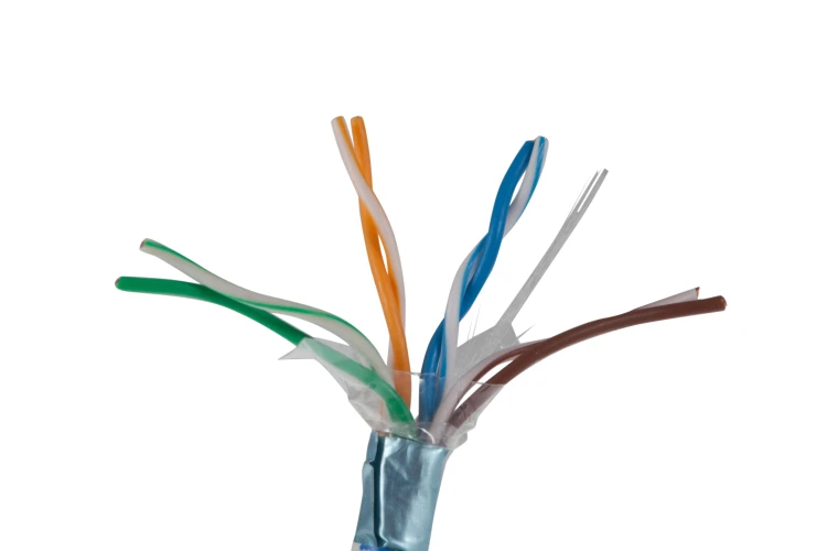 Cat6 Bulk Ethernet Cable, Shielded, Stranded, CMR, Spool, 1000 ft, 550 Mhz, White