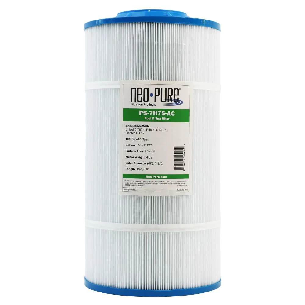 Neo-Pure PS-7H75-AC Pool and Spa Filter 7-1/2" x 15-3/16" — Single