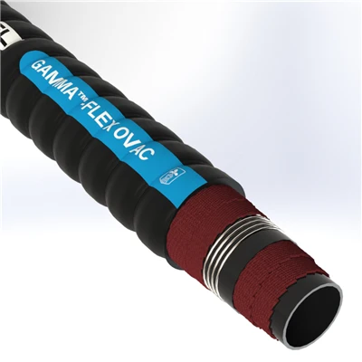 GOV15F1-4.0-100 by Texcel | GAMMA™-FLEX OVAC Series | Corrugated Oilfield Suction Hose | 4" Hose ID | 150 PSI | Black — 100' Length