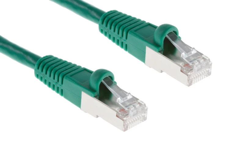 Cat6 Shielded Ethernet Patch Cable, Half-moon Boot, 1 ft, Green