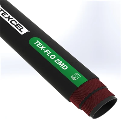FLO-2MD-10.0-100 by Texcel | TEX-FLO 2MD Series | Medium-Duty 2-Ply Water Discharge Hose | 10" Hose ID | 80 PSI | Black — Exact Length (FT)