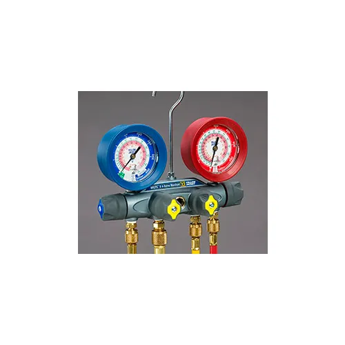 Yellow Jacket® BRUTE II Manifold With 60" Ball Valve RYB and 3/8" x 45° 46013