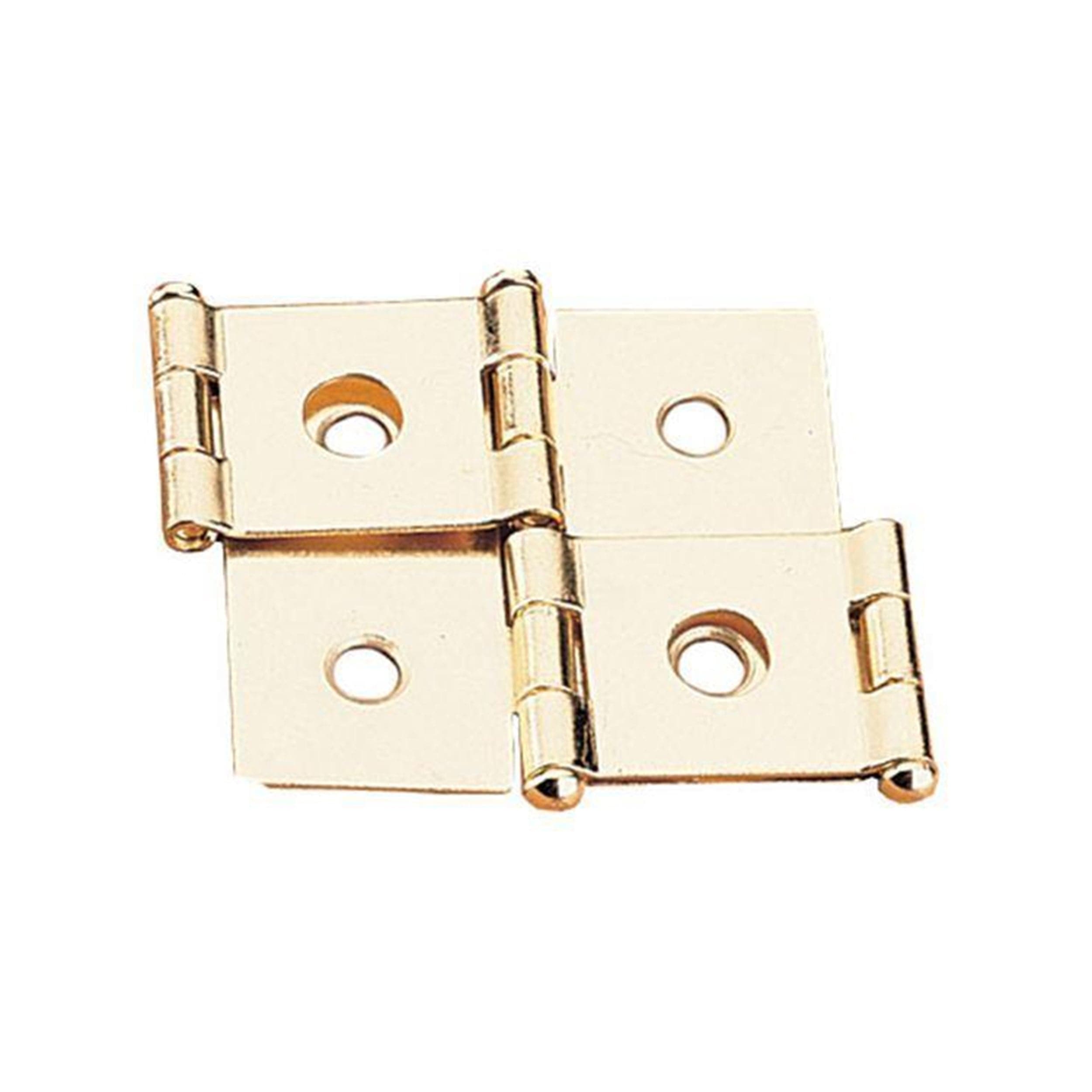 Non-mortise Hinge - Polished Brass Plated - For 3/4" Panels - 1 Pair