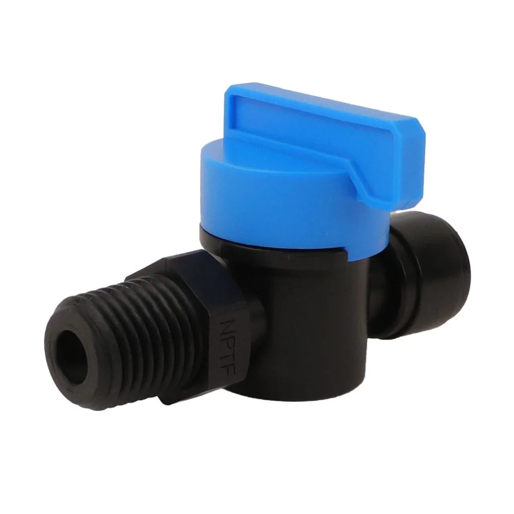 NeoFit - Acetal Black Shut-Off Valve Male Thread 1/4"OD x 1/4" NPT — Case of 625