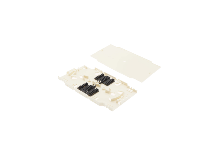 12-Fiber Fusion Splice Tray Cassette – ABS Plastic, White