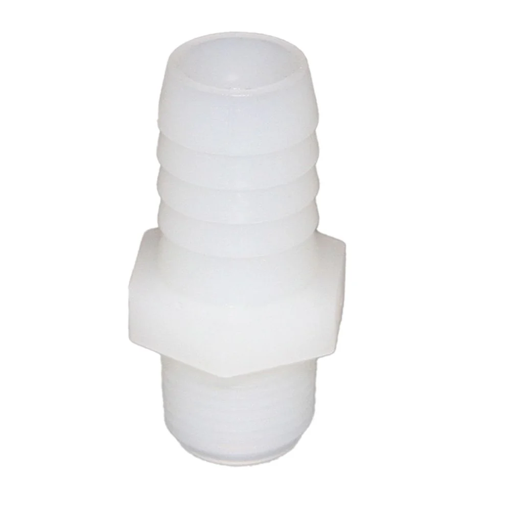 Male Barb Adapter - 5/8 ID x 3/8 MNPT - Natural Nylon — Pack of 10