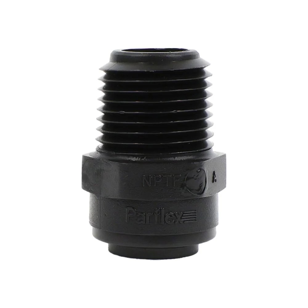 Parker Kynar Male Connector Black - 1/2 x 1/2 NPTF — Single