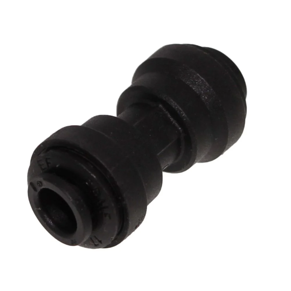 John Guest Union Connector Black Polypropylene - 1/4 — Bag of 10
