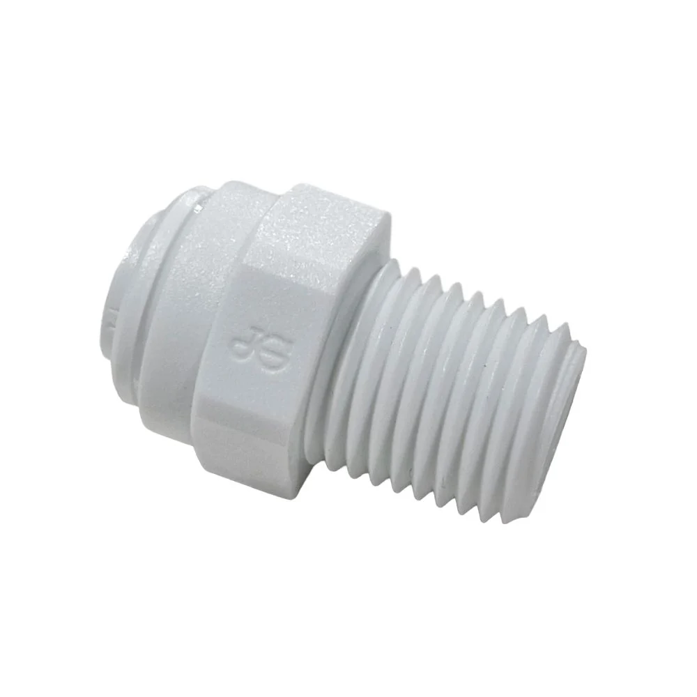 John Guest - White Acetal Male Connector - 3/8" QC x 1/4" MNPT — Single