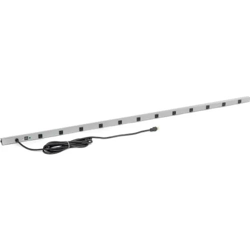 Wiremold 7712BDS20R 77-in 12 Outlet Power Strip and Surge Protector with 15-ft Cord, 20Amp