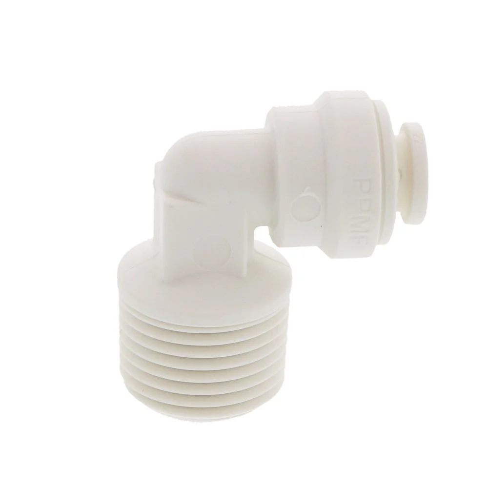 John Guest Fixed Elbow NPTF Polypro - 1/4 x 3/8 NPTF — Bag of 10