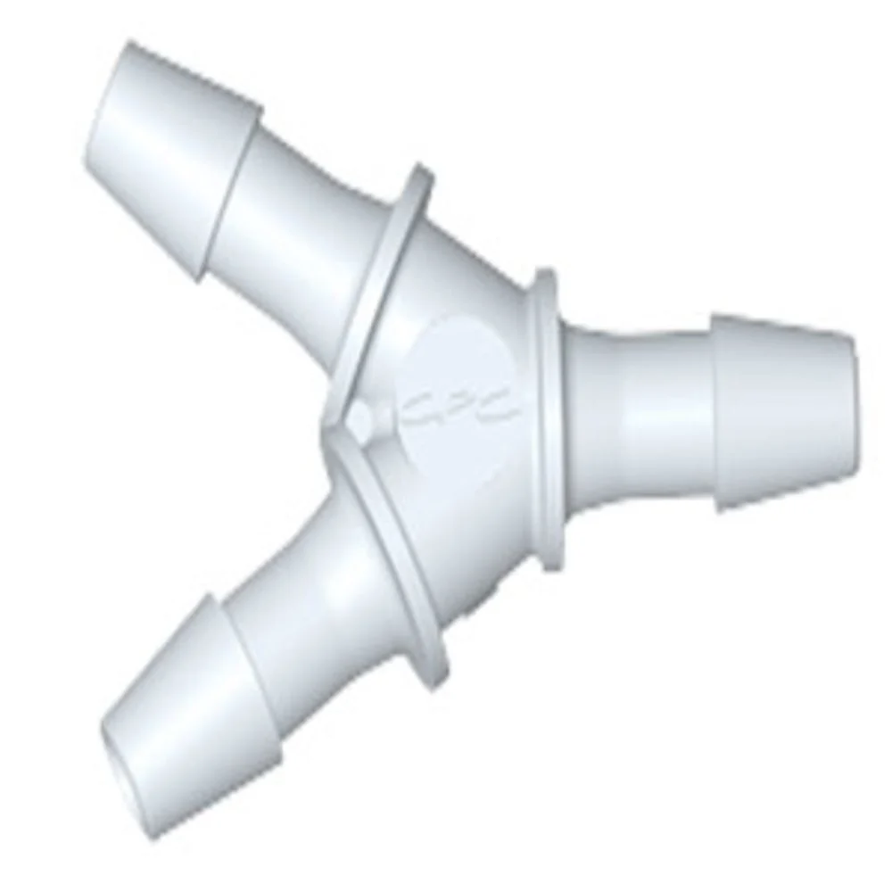 HY370 Y Fitting Natural PVDF 3/32 HB x 3/32 HB x 3/32 HB — Bag of 100