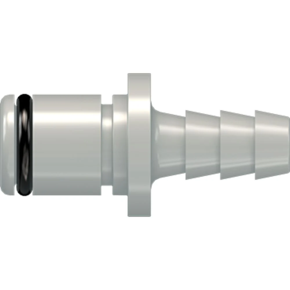 LinkTech 40PP Series Straight Male, Non-valved, 1/4" HB, Molded Grey Color, Polypropylene, EPDM — Box of 1,000
