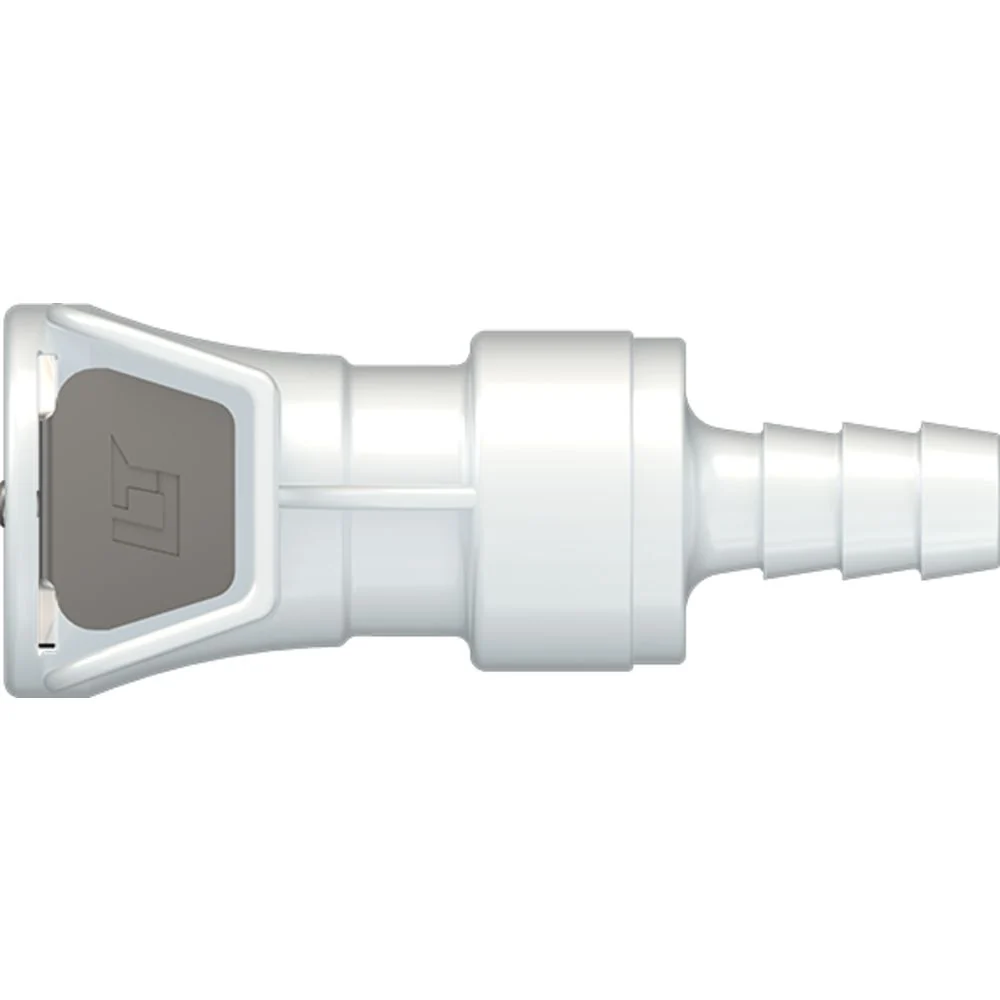LinkTech 1/4 Hose Barb Valved In-Line Acetal Coupling Body Viton O-Ring (PLCD17004V) — Box of 25