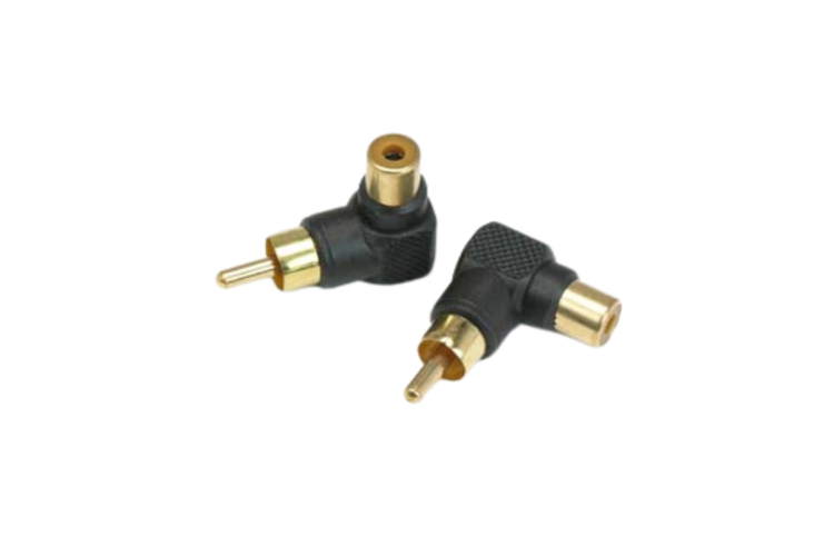 RCA Male to Female Right Angle Adapter, Black