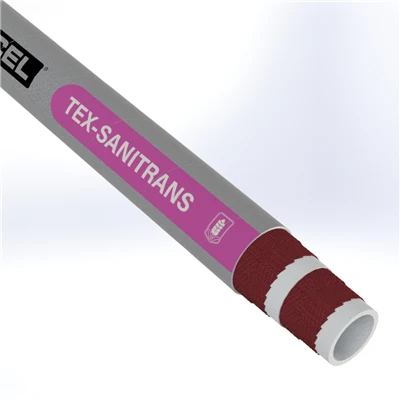 SAND-4.0-200T-G by Texcel | TEX-SANITRANS Series | FDA Sanitary Discharge Hose | 4" Hose ID | 150 PSI | Gray — Exact Length (FT)