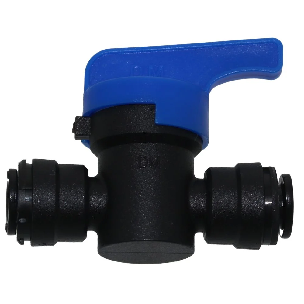 NeoFit Quick Connect 1/4" x 1/4" Polypropylene Shut-Off Valve - Black — Box of 120