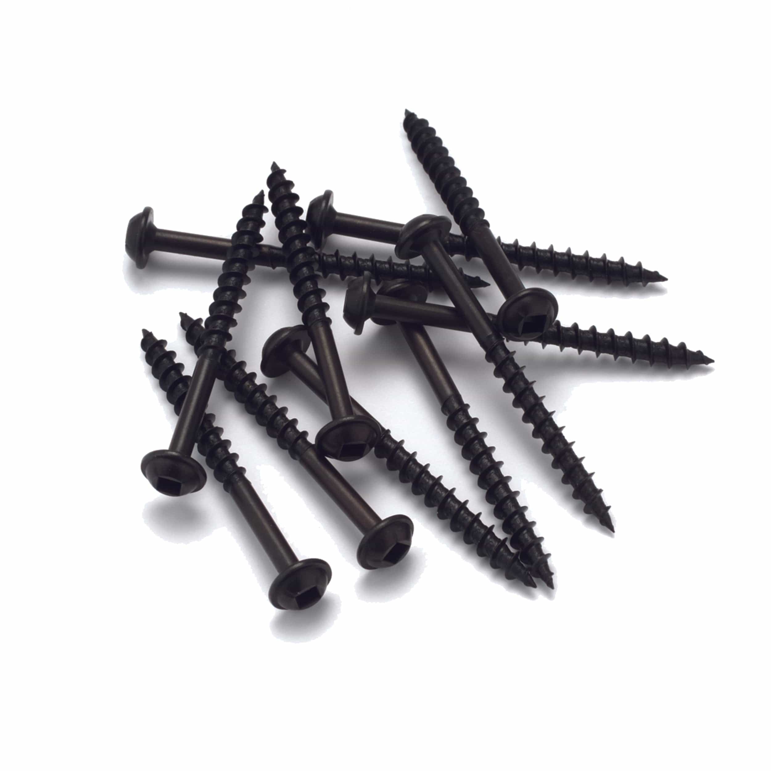 Washer Head Screws - Round - Square Drive - Black Oxide - 100 Piece — #8 / 1-3/4"