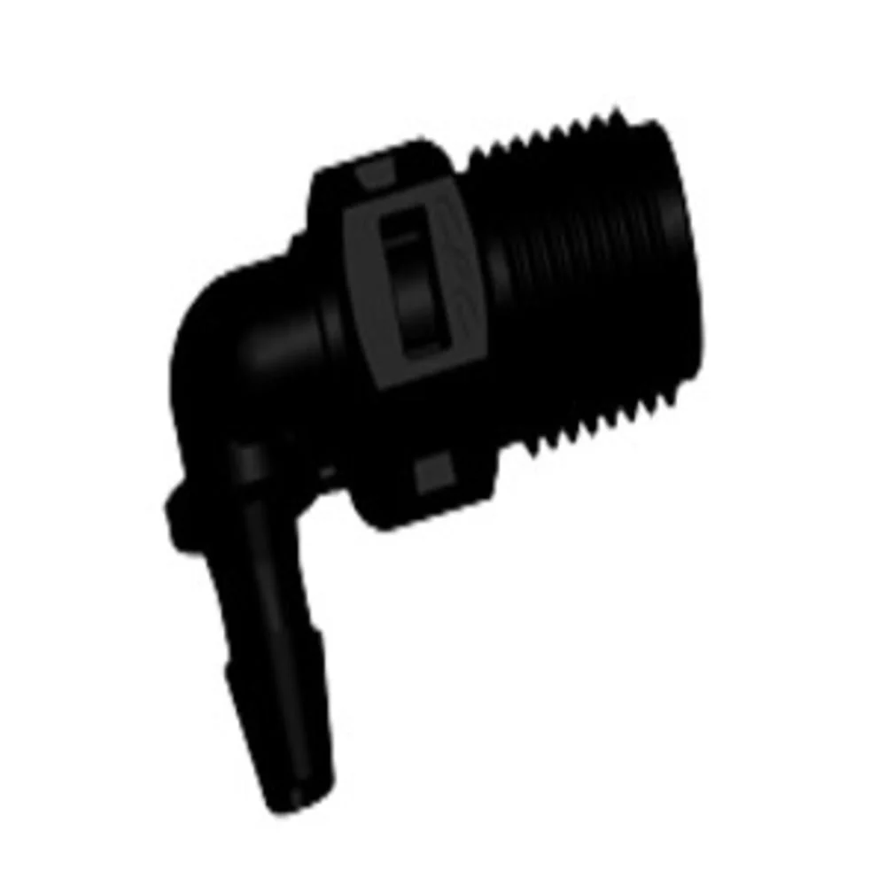 N4E431 Elbow Fitting Black Nylon 1/8 NPT X 1/8 HB — Single