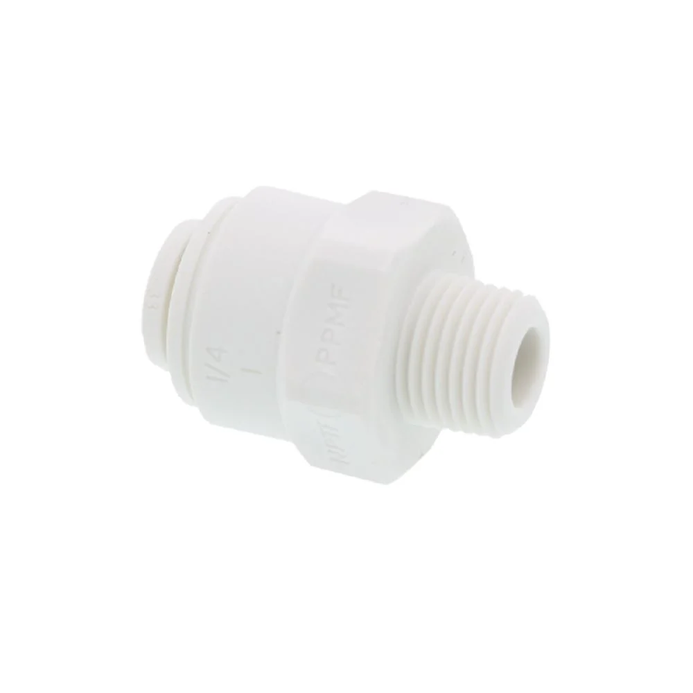 John Guest Male Connector NPTF Polypro - 1/4 x 1/8 NPTF — Bag of 10