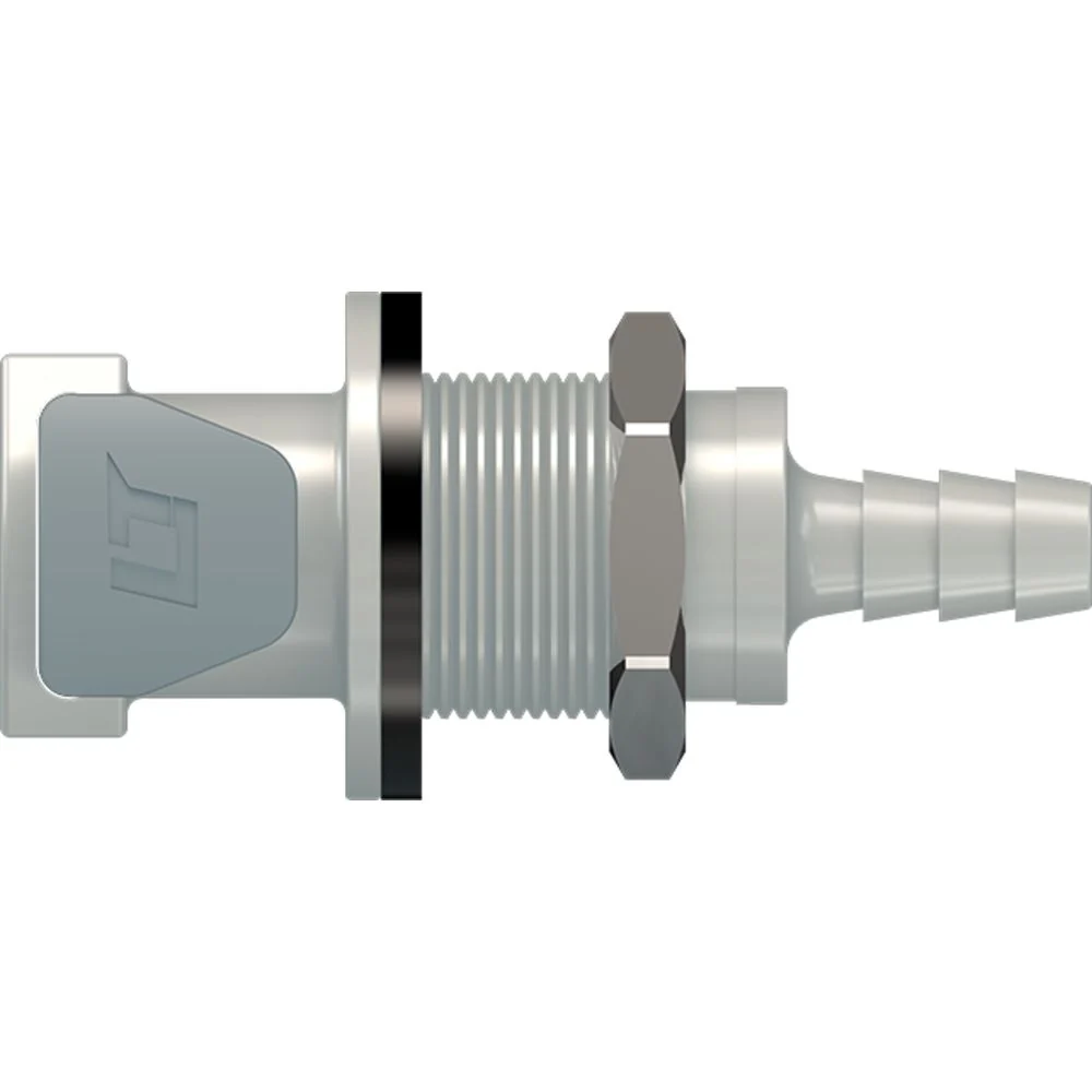 LinkTech 50PP Series Panel Mt. Female, Valved, 1/4" HB, Polypropylene, EPDM — Bag of 100