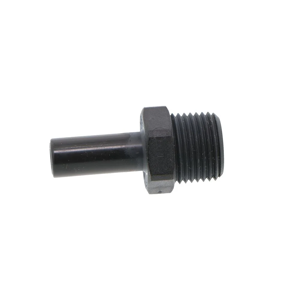 John Guest Stem Adapter Black Polypropylene - 3/8 x 3/8 NPTF — Single
