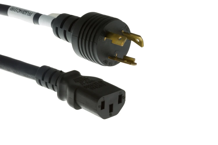 AC Power Cord, L6-20P to C13, 14 AWG, 15ft