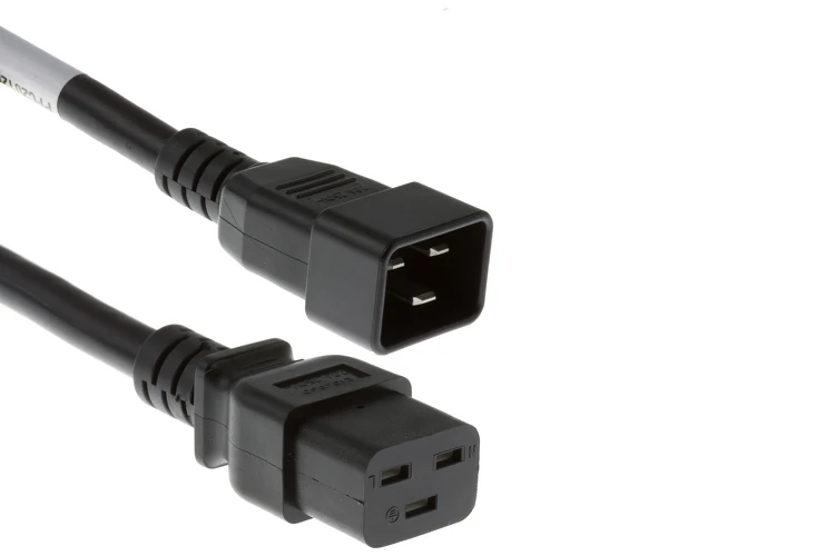 AC Power Cord, C20 to C19, 12 AWG, 8ft Black