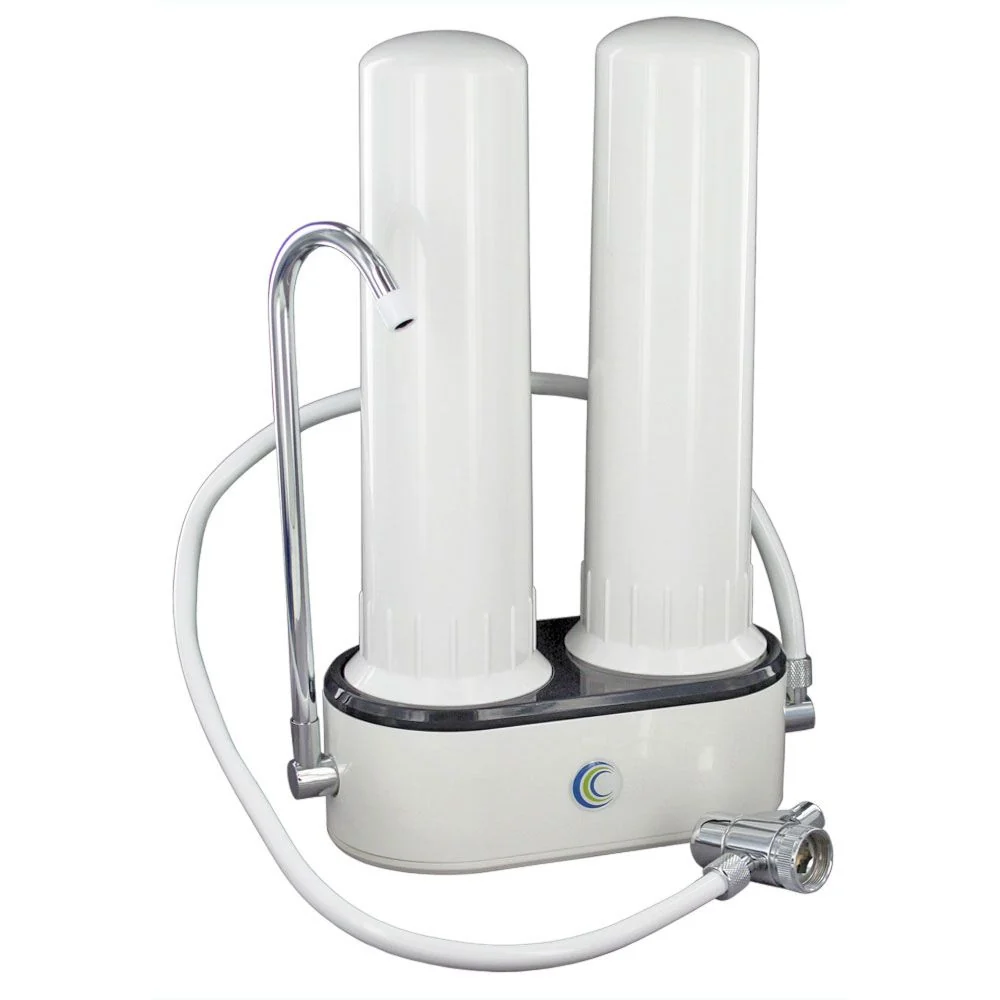 AquaCera Twin HCP Countertop Drinking Water Filter System — Empty