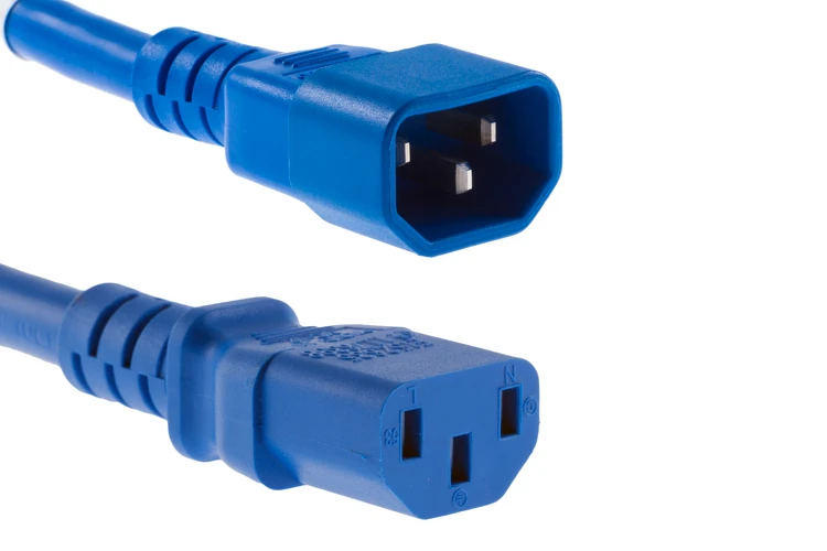 AC Power Cord, C14 to C13, 18 AWG, 4ft, Blue