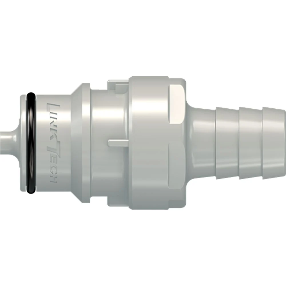 LinkTech 60PP Series Straight Male, Valved 1/2" HB, Polypropylene, EPDM — Box of 1000