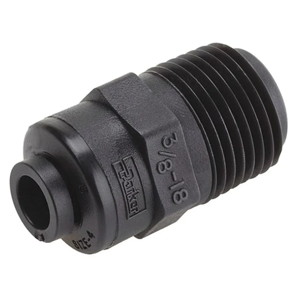 Parker TrueSeal Push in Tube Fitting - 3/8 OD - 3/8 OD - FB6MC6-HBLK — Box of 25