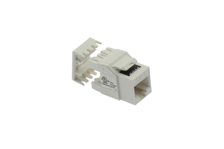 Cat6 RJ45 110 Type 180° Keystone Jack, White