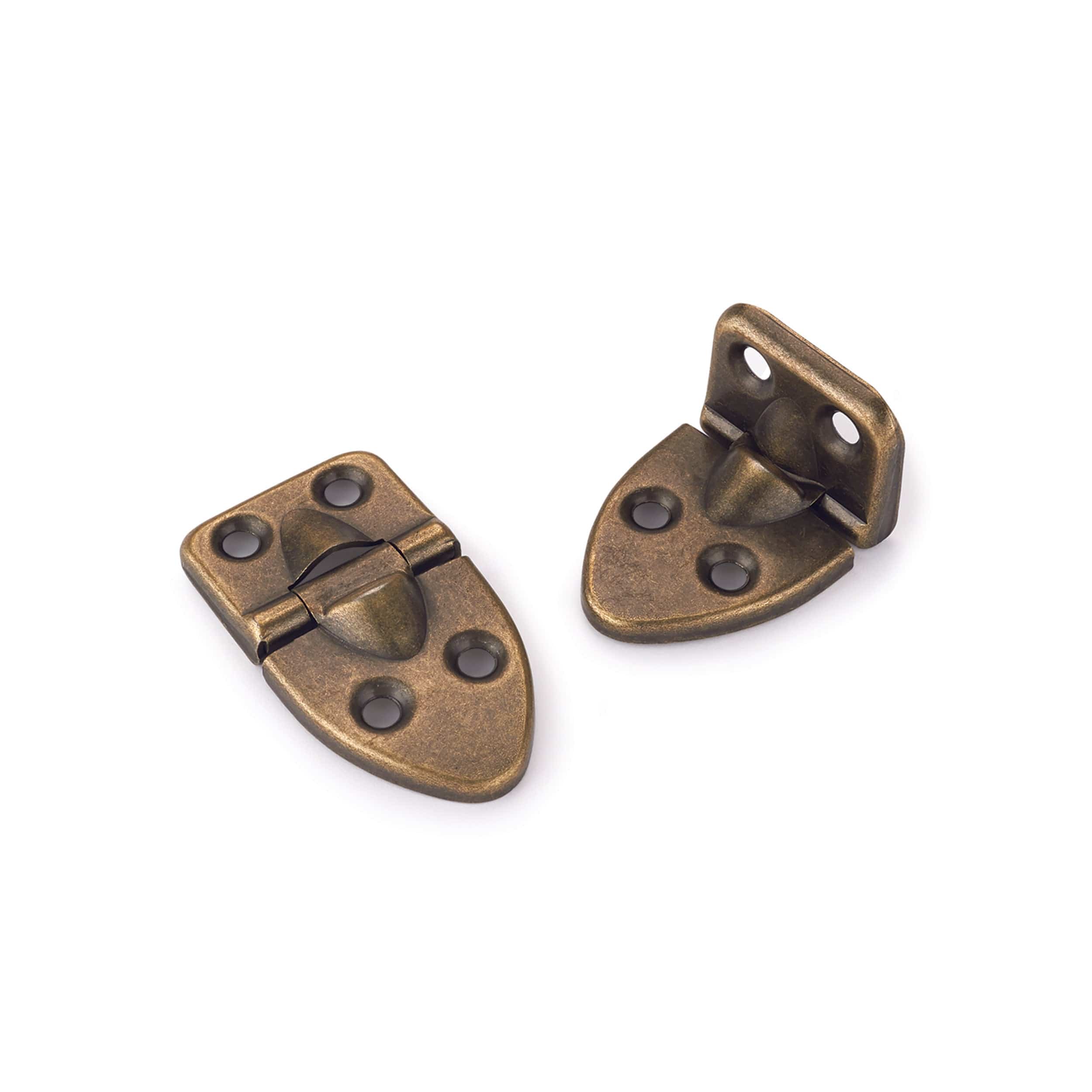 90 Degree Stop Hinge - Pair — 2-1/16" x 1-1/8" / Brass Plated