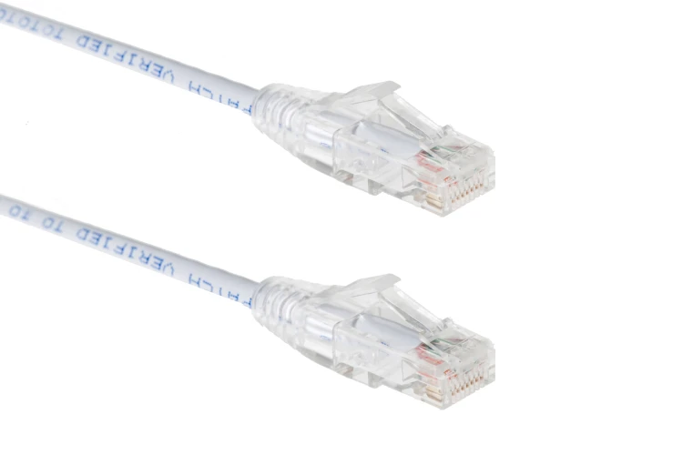 Cat6A Slim Snagless Ethernet Patch Cable, 25ft, White
