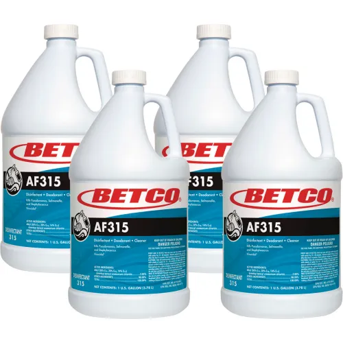 Betco® AF315 Disinfectant Cleaner, Citrus Floral Scent, 1 Gallon Capacity Bottle, 4/Carton