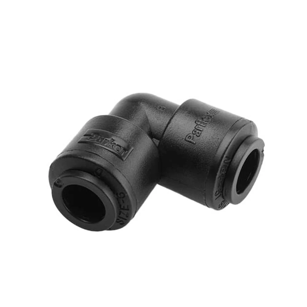Kynar PVDF Elbow Union - 3/8 x 3/8 - Black — Box of 25