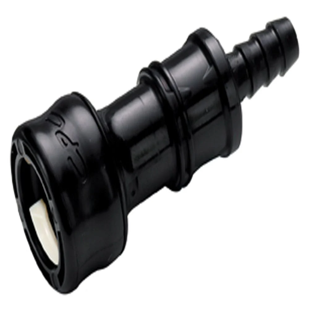 BACD17006MBLK Valved Hose Barb Coupling Body Molded Black 3/8 ID Barb — Single