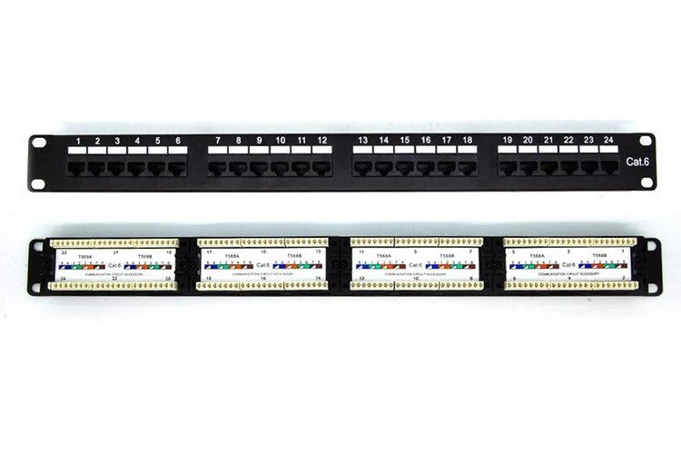 24 Port Cat6 110 1RU Rack Mount Punch Down Patch Panel