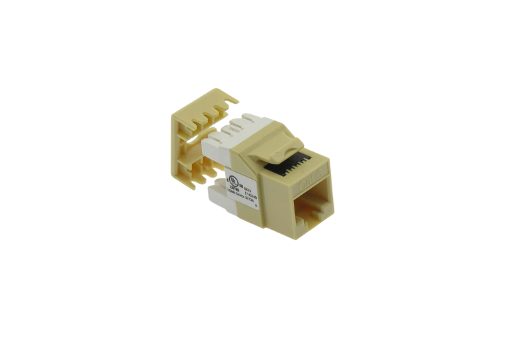 Cat6 RJ45 110 Type 180° Keystone Jack, Ivory