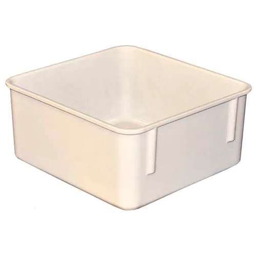 MFG Tray Molded Fiberglass Toteline Nesting Tote, 9-3/4"L x 9-1/4"W x 4-1/2"H, White