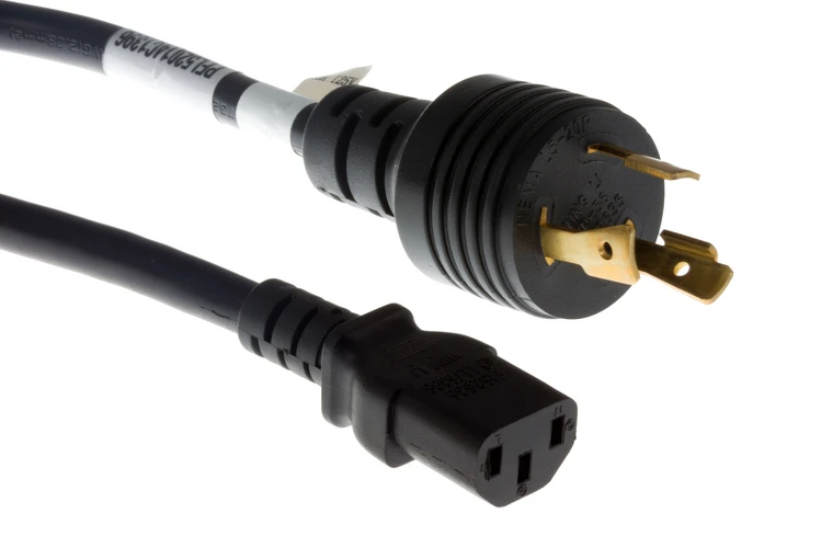 AC Power Cord, L5-20P to C13, 14AWG, 6ft, Black