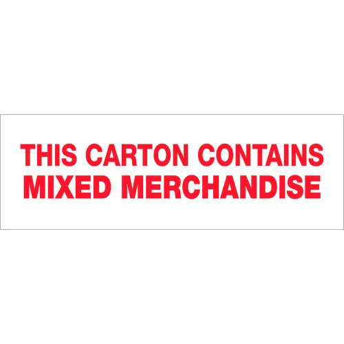 Tape Logic® Carton Sealing Tape, Mixed Merchandise, 3" x 110 Yds., 2.2 Mil, Red/White - Pkg Qty 6