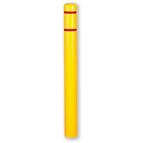 Post Guard® Bollard Cover CL1385DD, 4-1/2"Dia. X 52"H, Yellow W/No Tape