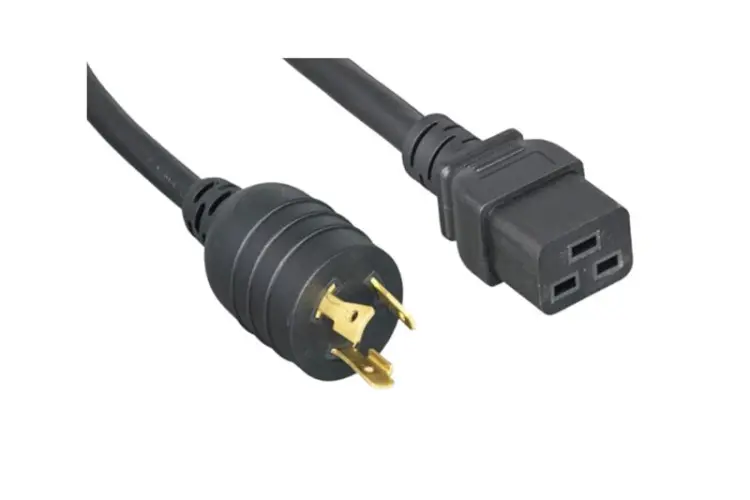 AC Power Cord, L5-20P to C19, 12AWG, 8ft, Black