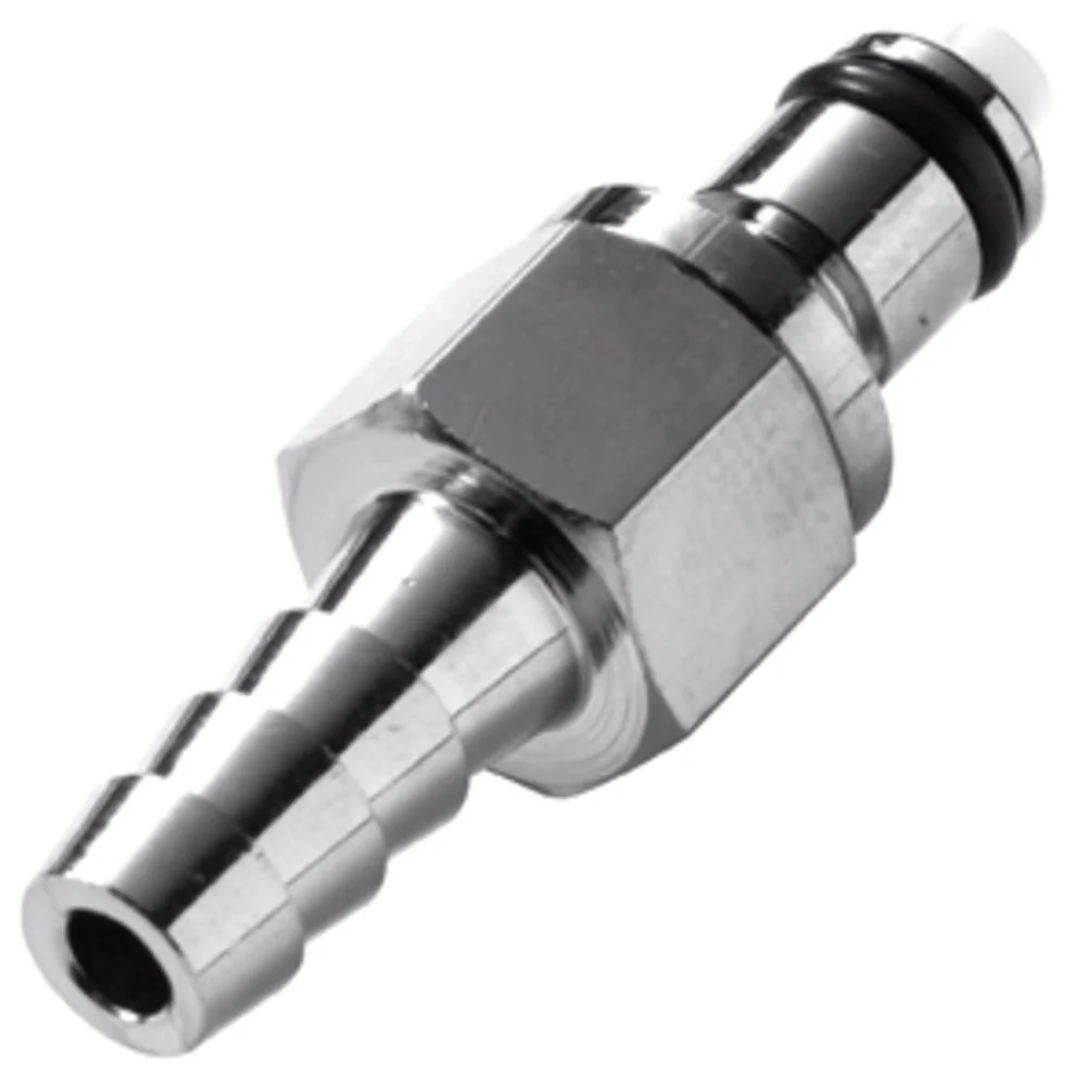 MCD2204V Valved In-Line Hose Barb Coupling Insert 1/4 ID Barb w/ Viton O-ring — Single