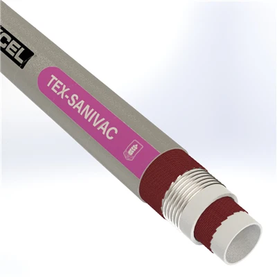 SANV-1.5-200T-G by Texcel | TEX-SANIVAC Series | FDA Sanitary Vacuum Hose | 1-1/2" Hose ID | 150 PSI | Gray — Exact Length (FT)