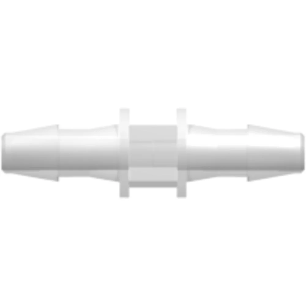 LinkTech Straight Through Tube Fitting with 200 Series Barbs, 3/32" (2.4 mm) ID Tubing, Natural Polypropylene — Single