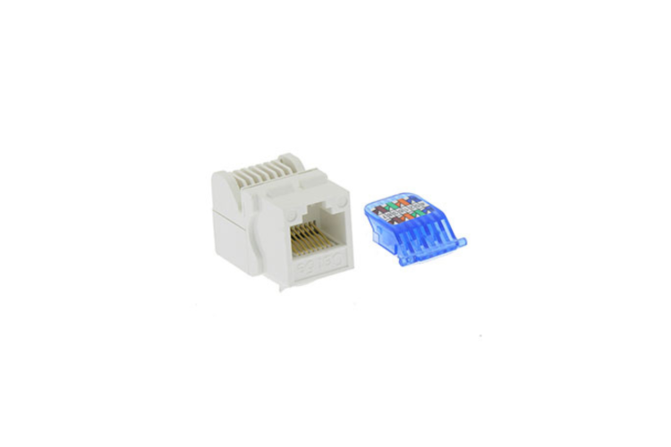 Cat5e Tool Less RJ45 Keystone Jack, White