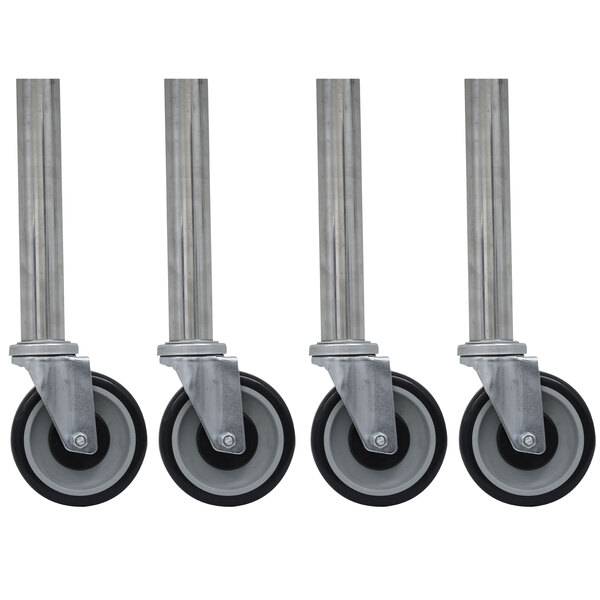 Advance Tabco TA-25G-4 Galvanized Legs with 5" Swivel Stem Casters - 4/Case